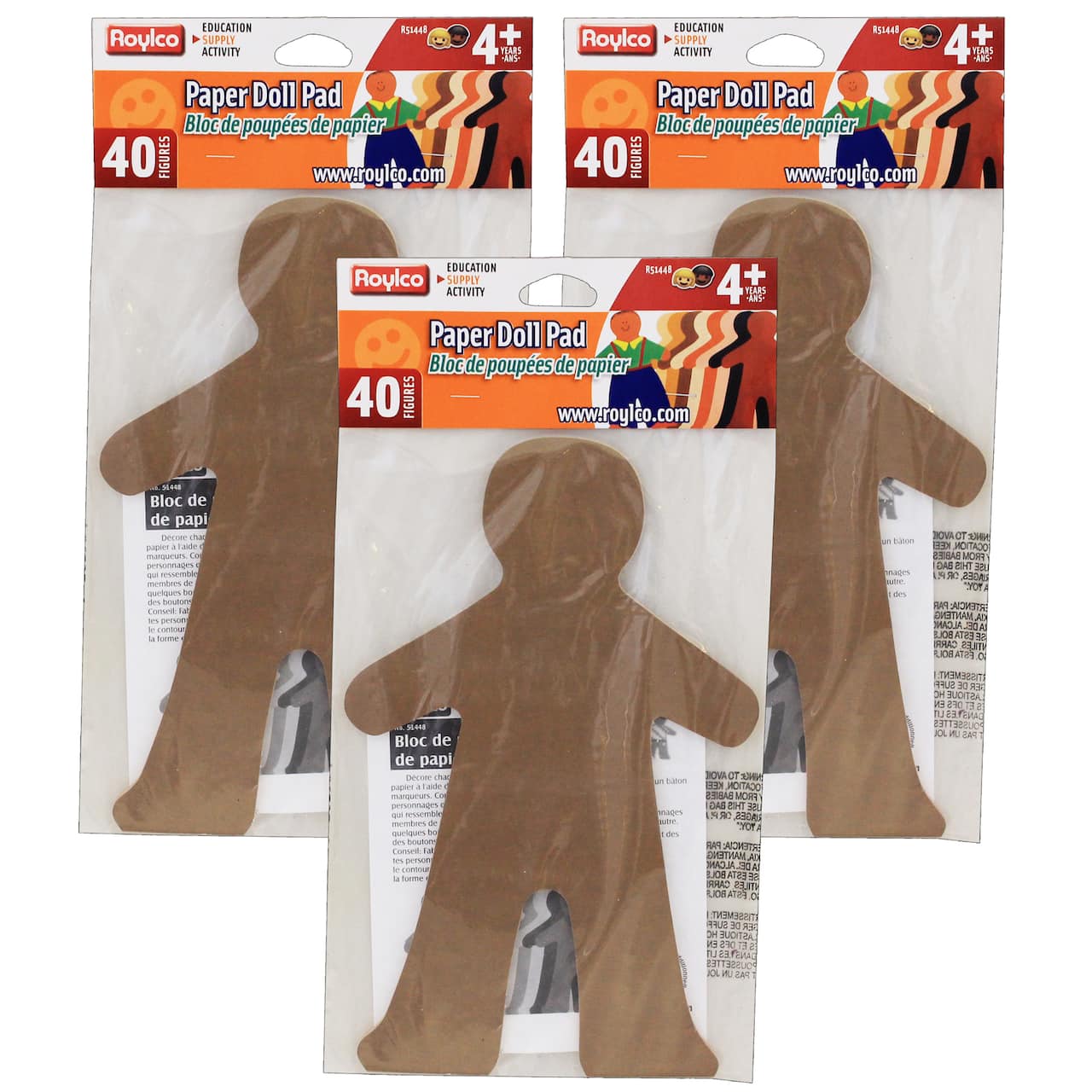 Roylco® 8" x 10" Multicultural Paper Doll Pad, 3 Pack Bundle